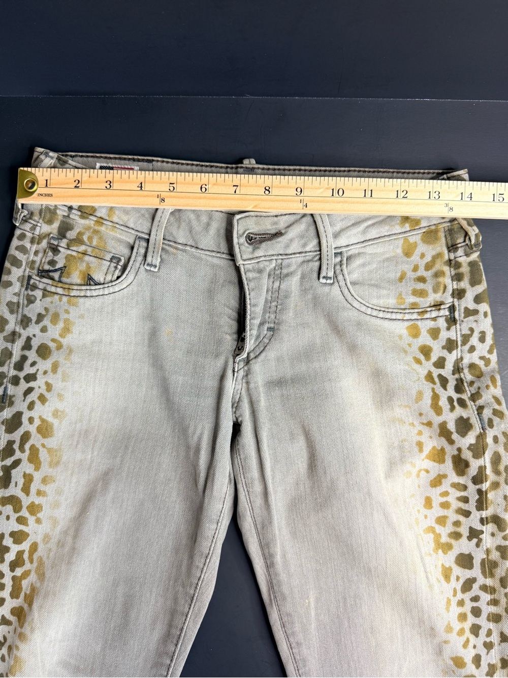 True Religion Jude Jeans Women’s 28 Made USA Leopard Animal Print Y2K - Picture 7 of 10